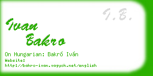 ivan bakro business card