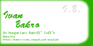 ivan bakro business card